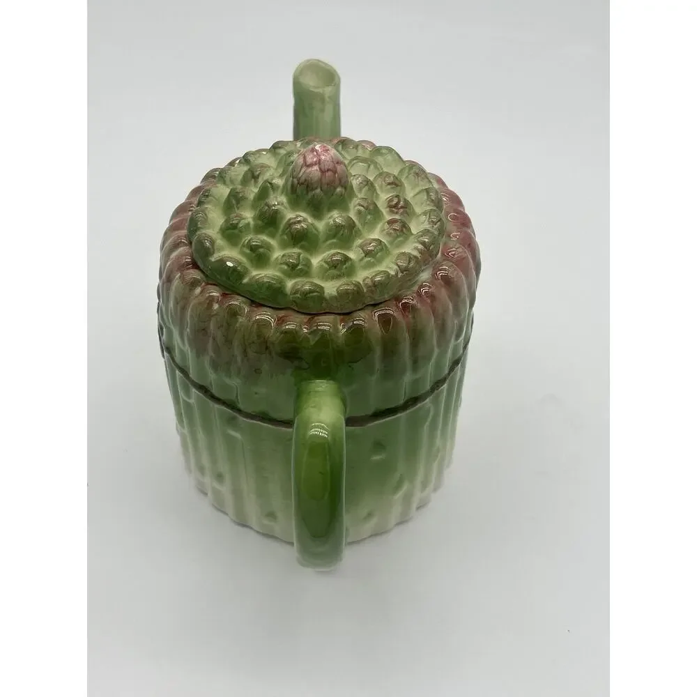 Vintage Wang’s International Asparagus Ceramic Teapot Taiwan Cottagecore Green